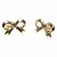 9ct Gold Stud Earrings. Ribbon Bow Style. 10mm Across. for Women and Girls Alike
