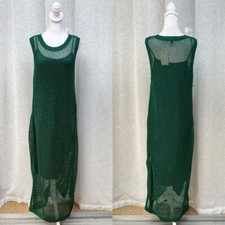 NWT A new day emerald green with metallic knitted mesh sleeveless maxi dress