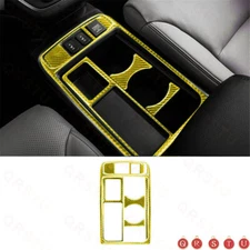 2015-16  For Honda CR-V Gold Carbon Fiber Floor Console Cupholer Cover Trim 6Pcs