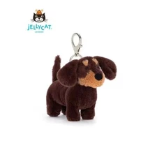 Otto Sausage Dog Bag Charm 18cm 7.08'' Brown SoftJellycatToy Plush Doll NWT