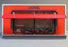 LIONEL RED ROOF STATION PLATFORM train passenger freight with billboards 6-83496