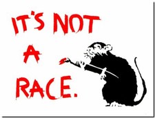 BANKSY STREET ART CANVAS PRINT Its not a race rat 32"X 24" stencil poster