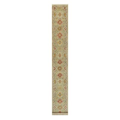 2'7''x19'10'' Camel Wool and Silk Sunset Hand Knotted Runner Oriental Rug R90533