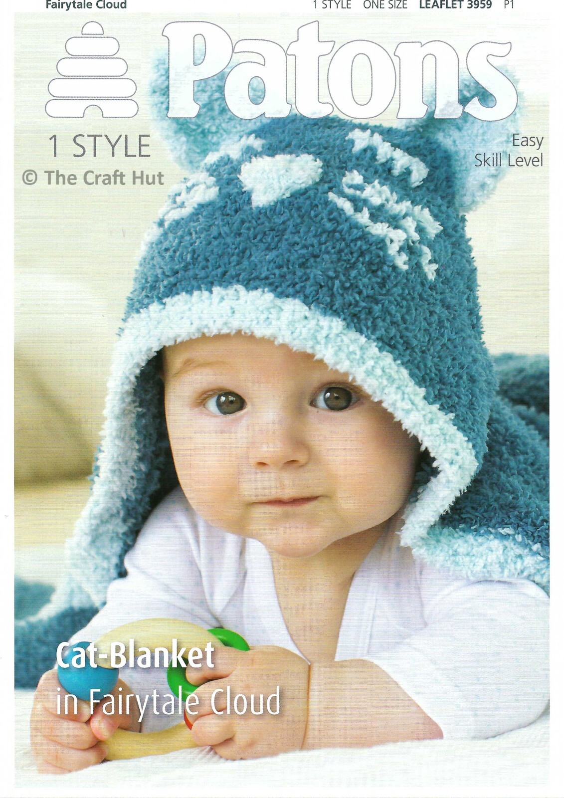 Hand Knitting PATTERN ONLY Patons Baby Cat Blanket Easy Skill Level 3959 New