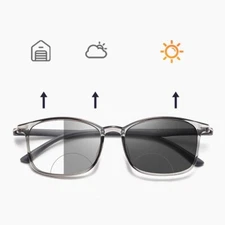 Photochromic Anti Blue Ray Bifocal Transition Plastic Reading Distance glasses