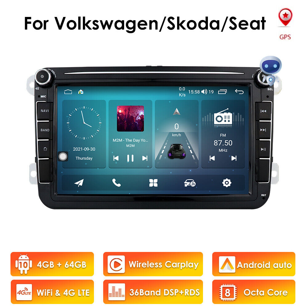 acumular perdí mi camino Optimismo 4G 8&#034; Android 10 8-Core 4+64G Car Stereo Radio GPS Car Play Head Unit  DSP For VW | eBay