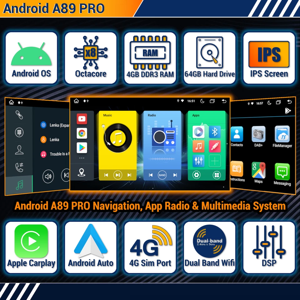 Android Auto Radio For Mercedes B-Class W245 W906 NCV W169 CarPlay GPS Head Unit - Image 2 of 4