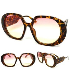 Oversized Classic Vintage Retro Style SUN GLASSES Large Big Oval Tortoise Frame