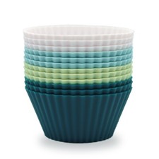 Silicone Baking Muffin Cups 12 Pack, Reusable Cupcake Liners Cake Molds, BPA ...