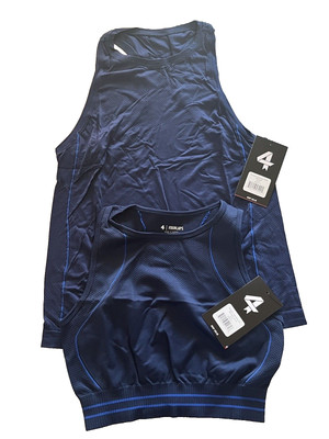 Four Laps Breathe Seamless Sports Bra Purpose Tank Midnight Azure XS/S Small
