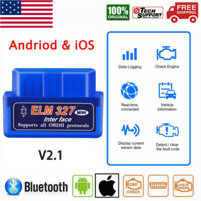 Car Bluetooth Scanner Code Reader OBDII ELM 327 Diagnostic Tool For iOS Andriod