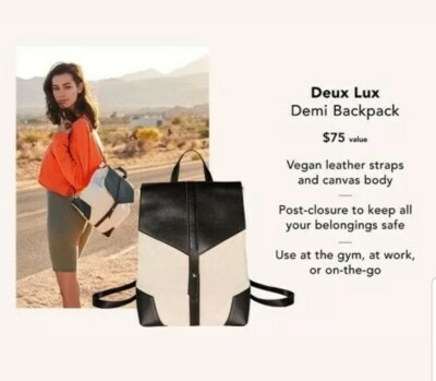 Deux Lux Black and Cream Demi Backpack Deux Lux Backpacks for Women for sale | eBay main image 4