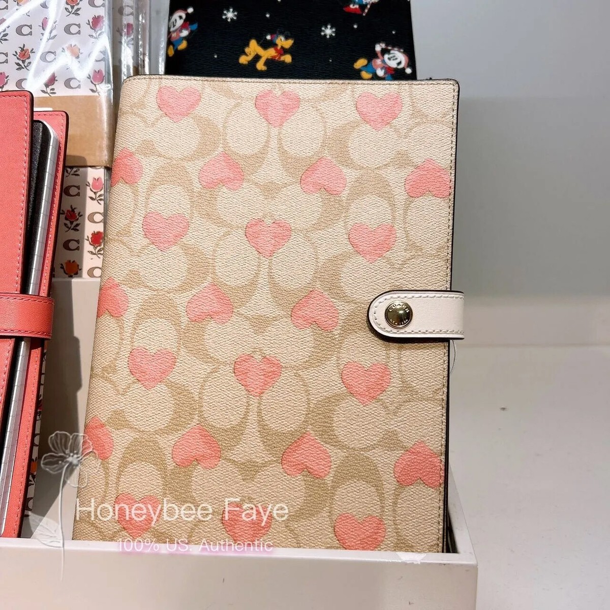 長財布 COACH Notebook In Signature Canvas With Floral Print  CAO58 NWT Coach Notebook In Signature Canvas With Mystical Floral