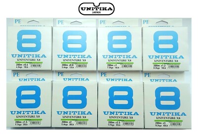 UNITIKA Univenture X8 Geflochten Pe Angelschnur 200m-203m Acht Braid, See Barsch