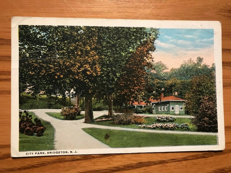 Vintage Postcard - City Park, Bridgeton, N. J. - Postmarked 1918 - Nice Cond