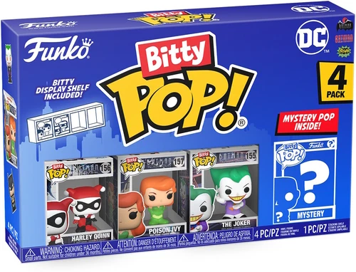 DC Batman Harley Quinn Poison Ivy The Joker 4-pak - Bitty Pop! Funko
