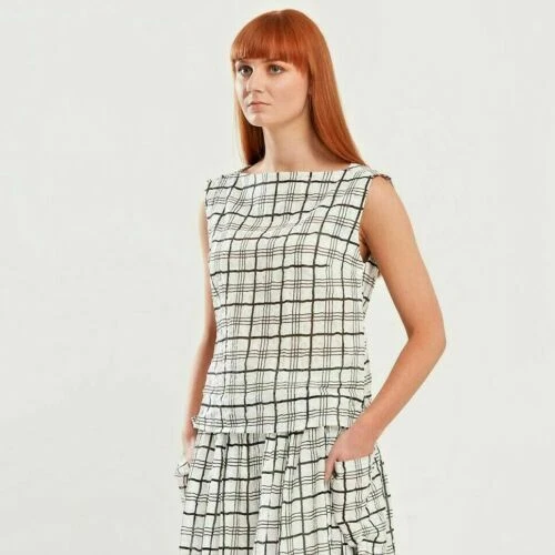 Cotton Boat Neck Sleeveless Tops for Women