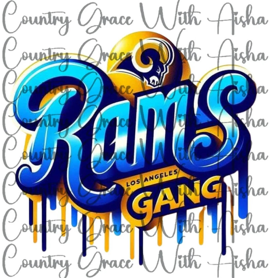 HANDMADE Sublimation Print Transfer Rams Football Ready to Press Paper Ink Heat Transfer