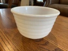 VINTAGE WHITE MILK GLASS STAND MIXER RIBBED BOWL  6" Diameter X 4" High