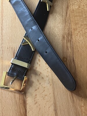Vtg 80s Paloma Picasso Belt Gold Brass Signature X Buckle  display picture 3