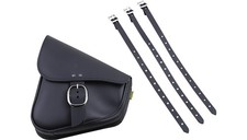 Black Leather Motorcycle Swingarm Bag For Sof...