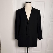 Ermenegildo Zegna Blazer Mens 38 Black Three Button Sport Coat Jacket Classic