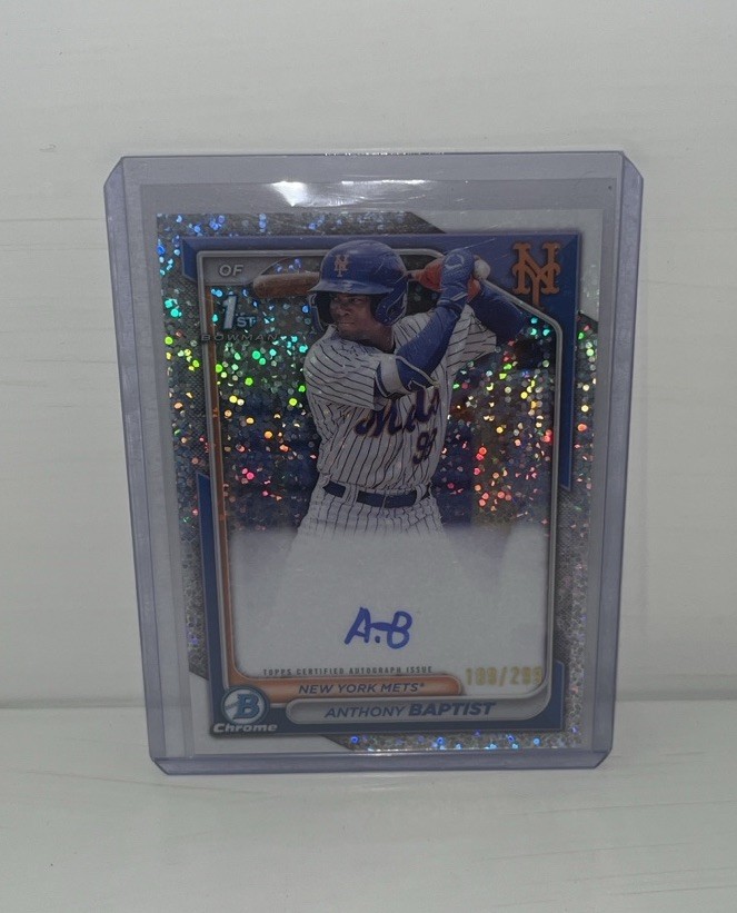 2024 Bowman Chrome Anthony Baptist 1st Speckle Refractor Auto /299 #CPA-AB Mets