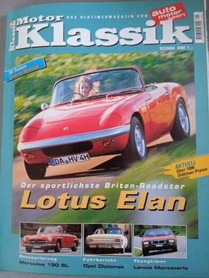 Motor Klassik 05/2000 gebraucht Lotus Elan Lancia Montecarlo Mercedes 190 SL
