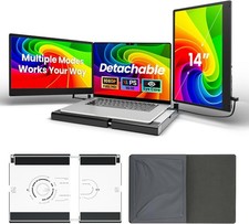 Triple Portable Monitor Extender 14" FHD 1080P for 13 17.3" Laptops