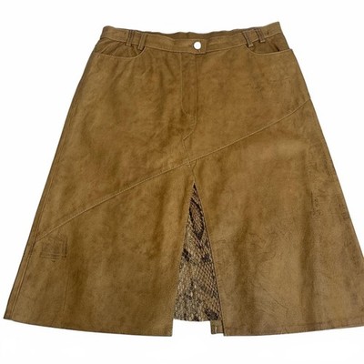 Women s CONBIPEL tanned leather skirt, uk12