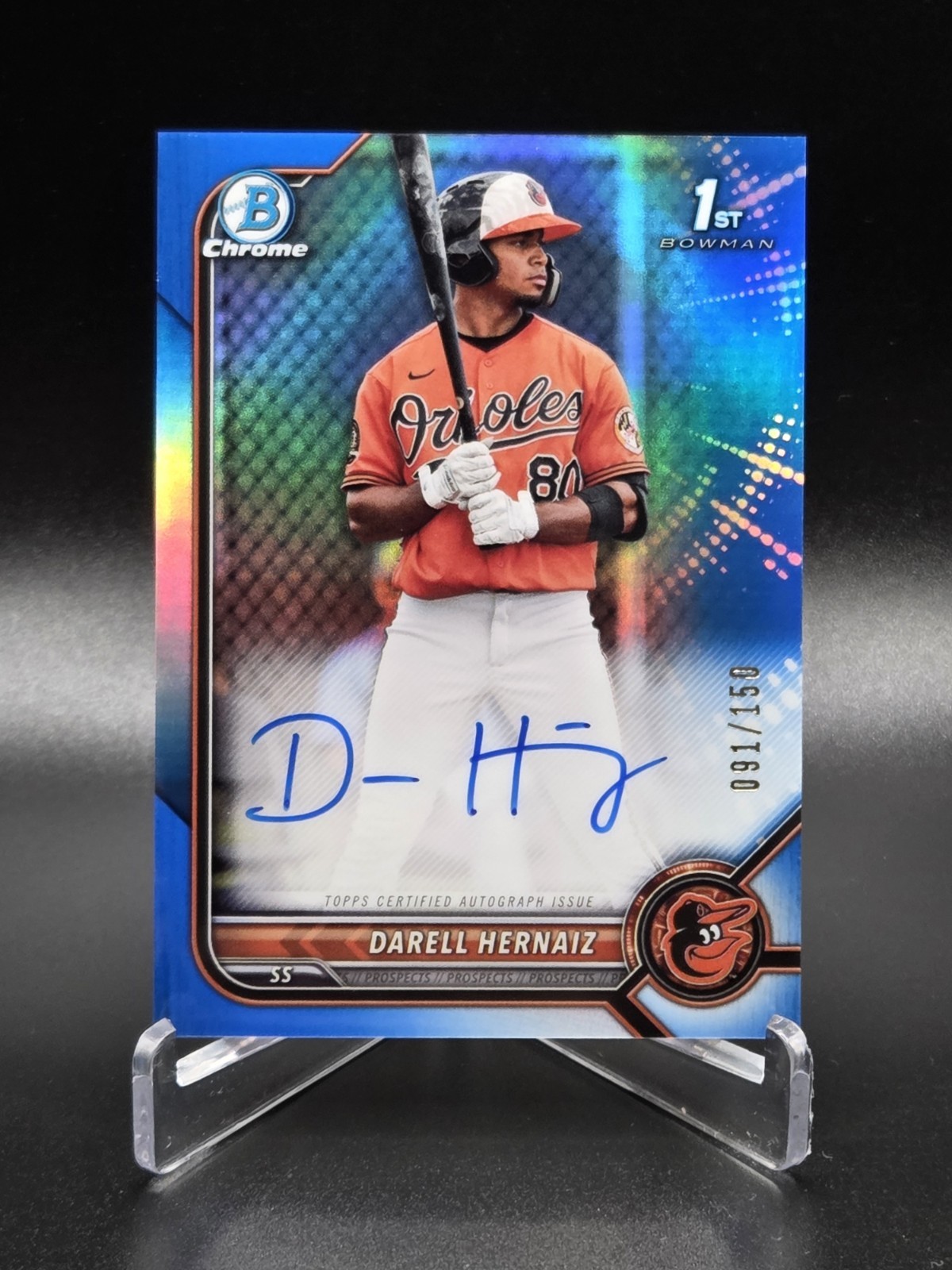 2022 1st Bowman Chrome DARELL HERNAIZ - TRUE BLUE AUTO /150 - #CPADHZ 🇵🇷
