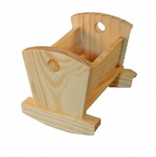 Puppenstube Miniatur - Wiege 6cm Holz natur unlackiert 1:16