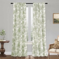 Sage Green Curtains 84 Inch Length for Living Room 2 Panels Set Spring Countr...