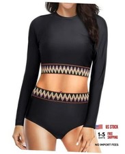 Rash Guard 2 Piece - UPF 50 UV Protection Long Sleeve X-Large Black Weave