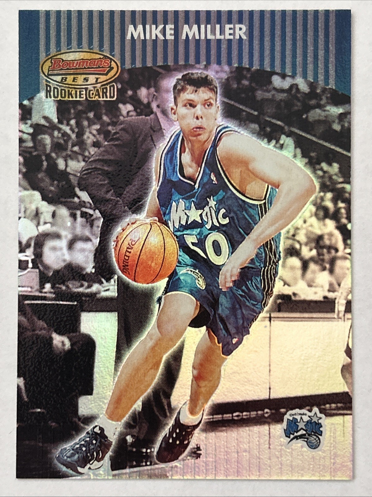 2000-01 Bowman's Best Mike Miller RC #ed 413/499, Card #105, Orlando Magic