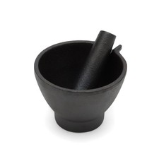 Image of Mortar and Pestle, Cast Iron, Black