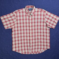 Polo Ralph Lauren Blake Mens XL Red Plaid Short Sleeve Button Down Shirt Read