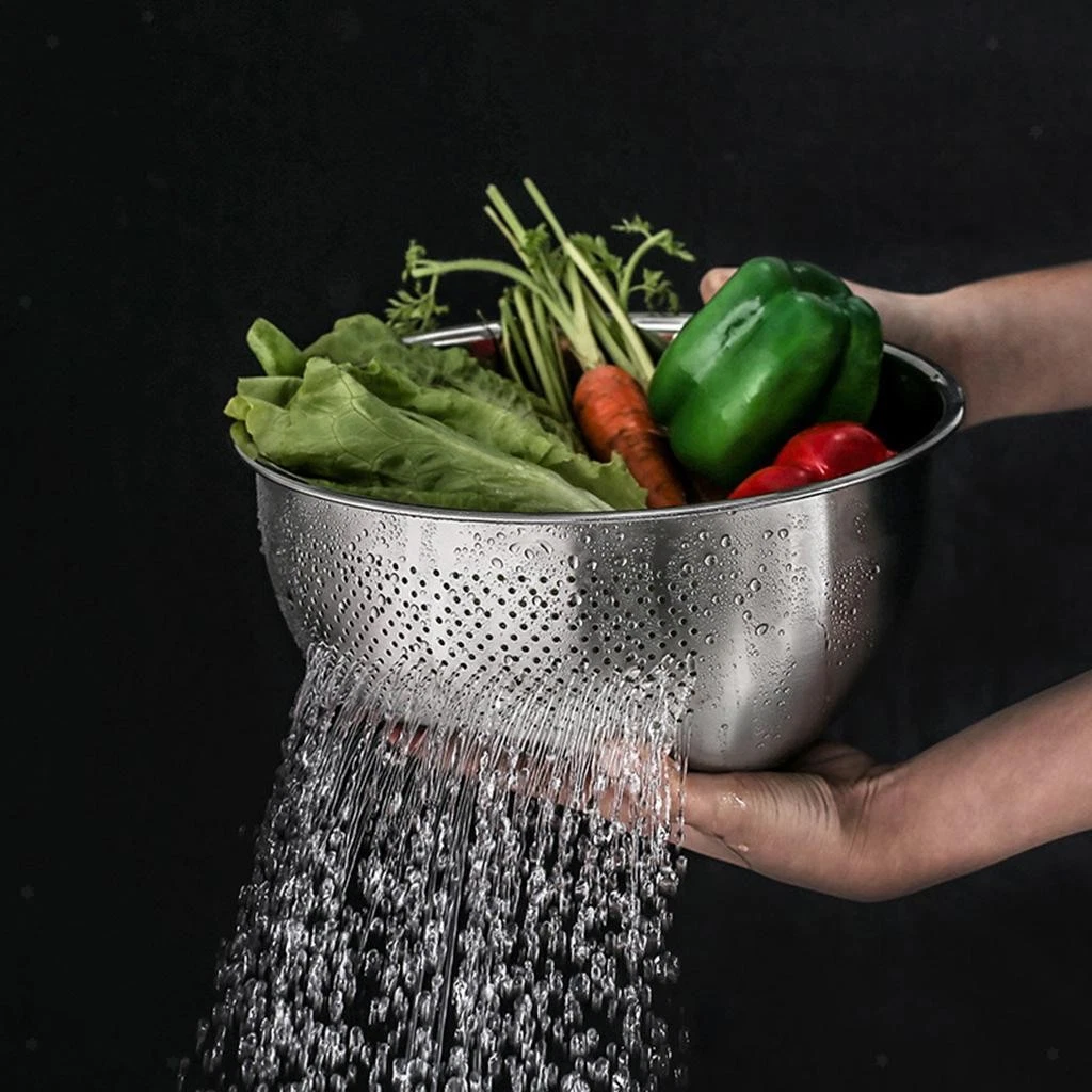 Professional Stainless Steel Rice Washing Bowl Mesh Strainer Net Baskets