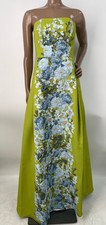 Sachin Babi Women Gown Peridot Cascade Green/Multi Size 0 Larisa Strapless Lined