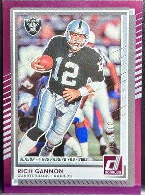 2025 Panini Donruss Rich Gannon Purple Season Stat /500 #201 Raiders