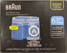 BRAUN Clean & Renew Refill Cartridges Lemon Fresh 3in1 Shaver Care 6pk Sealed