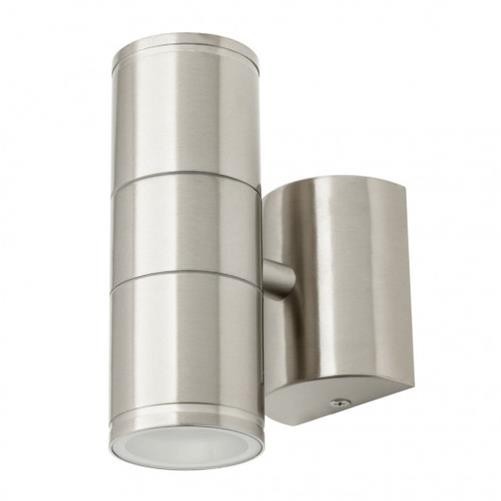 Litecraft Irela Up & Down Outdoor IP44 Wall Light - Stainless Steel Clearance