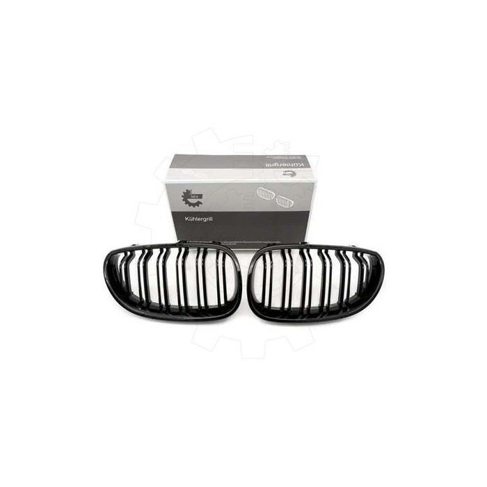 Grilles de calandre noir brillant pour BMW Série 5 E60 E61 de 2003 à 2009
