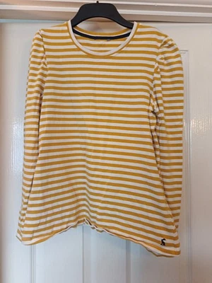 Joules Ladies Yellow Striped Long Sleeved Top. Size Medium - Image 1 of 4
