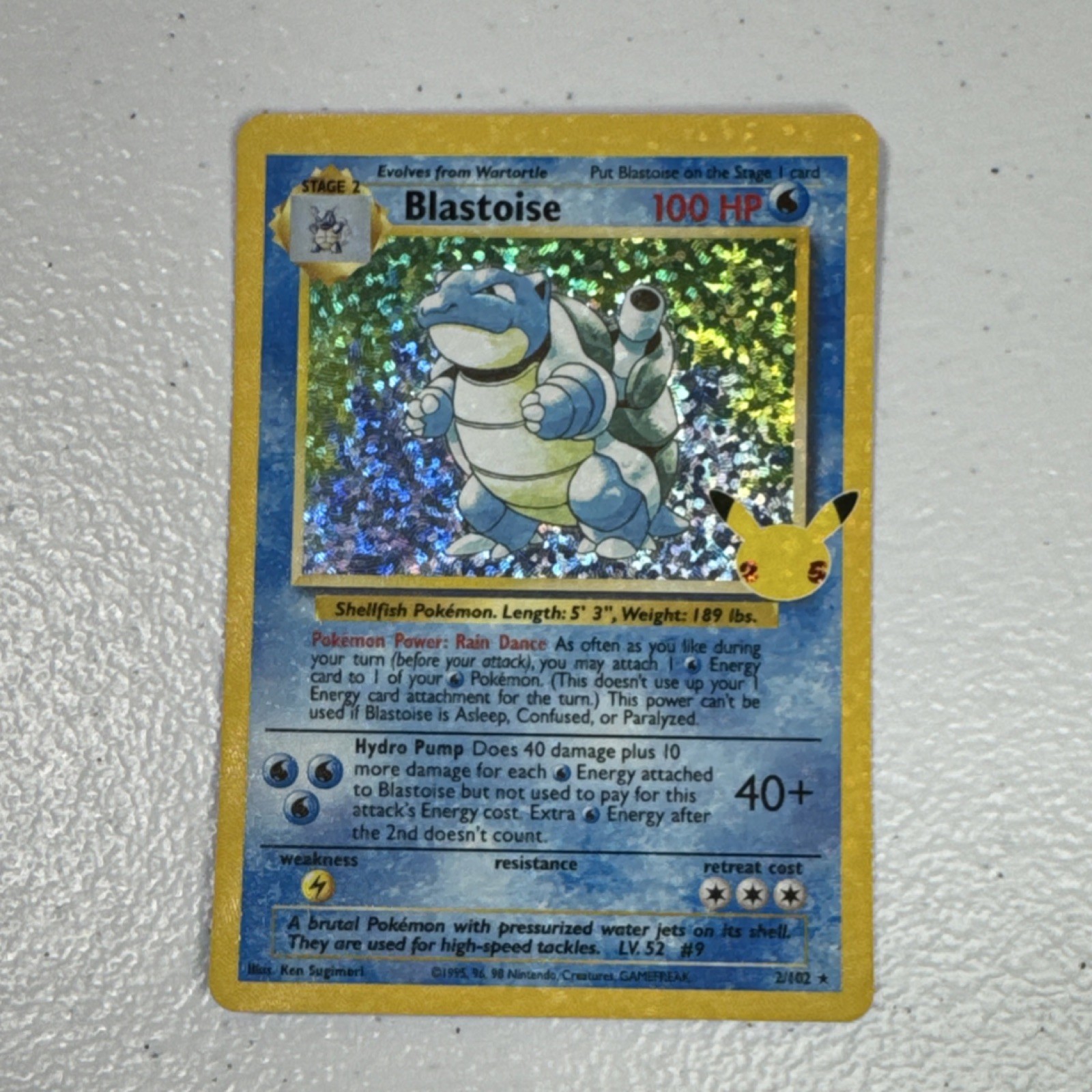 Pokémon Blastoise 2/102 Base Set Holo Rare Celebrations Card TCG English