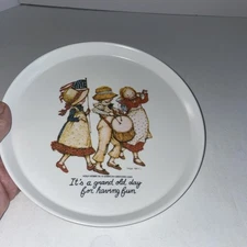 Vtg 80s Oneida Holly Hobbie Melamine Plate Patriotic Flag American Greeting Corp