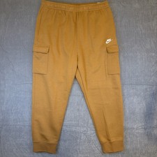 Image of Nike Sportswear Club Fleece Cargo Pants Brown Flax Men's Size XXL CD3129-224