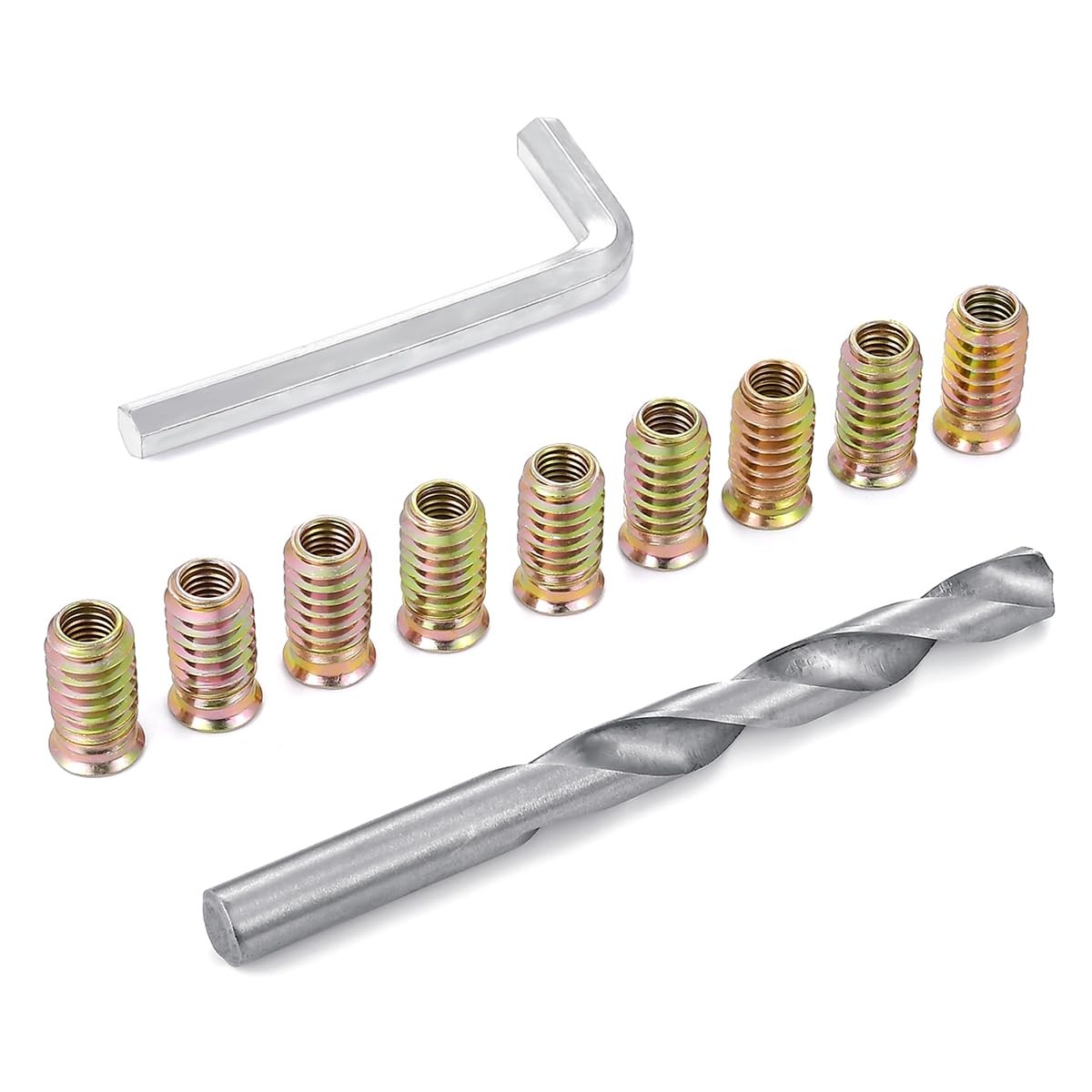 50 Pieces 5/16 Threaded Inserts for Wood Insert Nut Woodworking Tools Gold 