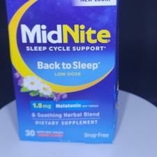 2 box MidNite BACK TO SLEEP Support 1.5mg Melatonin tabs 30 each 03 or 05/2026