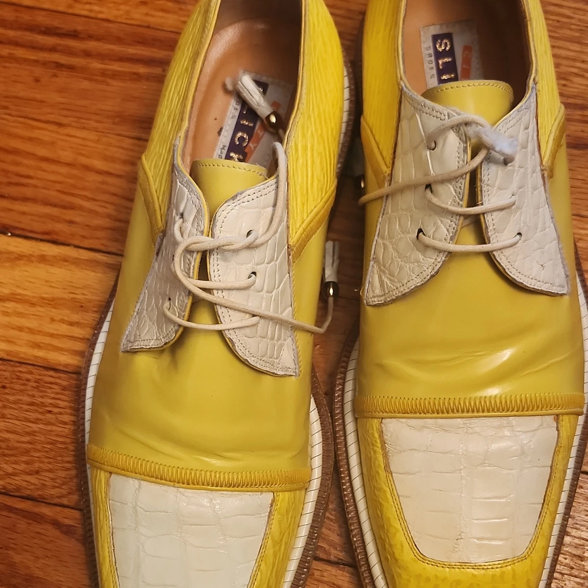 Giorgio BrutiniYellow Leather Mens Square-Toe Oxford Dress Shoes 8.5M Yellow Oxford Dress Shoes for Men for sale | eBay main image 2